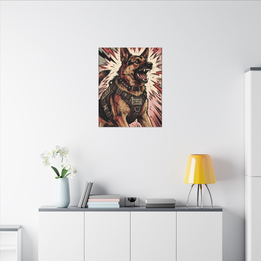 Comic Book German Shepherd Canvas | Bold Dog Wall Art