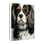 Cavalier King Charles Spaniel Charcoal Portrait Canvas Wall Art | Dog Lover Gift | Pet Memorial Decor
