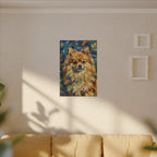 Pomeranian Post-Impressionist Oil Painting Canvas Wall Art | Pomeranian Gift | Dog Lover Decor | Pet Portrait Stretched Canvas Print