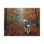 Siberian Husky Acrylic Painting Canvas Wall Art, Dog Lover Gift, Pet Portrait Print, Modern Home Decor, Stretched Canvas Art