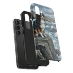 Australian Shepherd Acrylic Gallery Print Coastal Cliffside Phone Case | Premium Dog Prints | Tritan — detail view