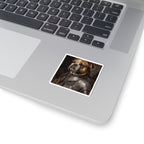 English Bulldog Medieval Knight Portrait Sticker, Dog Portrait Vinyl Decal, Kiss-Cut Sticker, English Bulldog Lover Gift