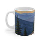 Acrylic Painting Golden Retriever - Mountain Overlook | Ceramic Mug 11oz
