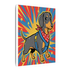 Dachshund Comic Book Art Canvas Print | Retro Pop Art Doxie Wall Decor