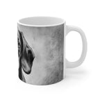 Dachshund Charcoal Portrait Ceramic Mug 11oz | Premium Dog Art | Tritan