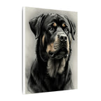 Rottweiler Wall Art, Charcoal Dog Portrait Canvas Print, Rotti Lover Gift, Modern Pet Art Decor