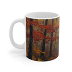 Acrylic Boston Terrier - Autumn Woods | Ceramic Mug 11oz