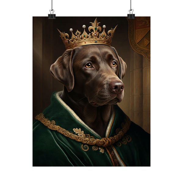 Labrador Retriever Kings & Queens Royal Portrait Matte Poster, Regal Dog Art Print, Labrador Retriever Lover Gift, Wall Art