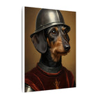 Dachshund Medieval Knight Portrait Canvas Wall Art, Regal Dog Painting, Dachshund Lover Gift, Stretched Canvas