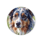 Australian Shepherd Watercolor Drink Coaster by Tritan — front studio view