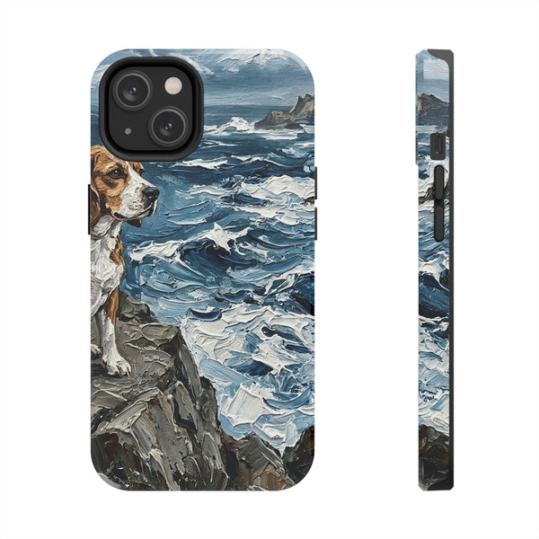 Acrylic Gallery Print Beagle - Coastal Cliffside | Tough Phone Case — primary view