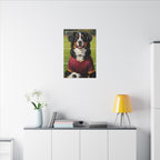 Bernese Mountain Dog Oil Painting Soccer Portrait Canvas Art | Berner Dog Gift | Pet Loss Memorial Wall Art Decor