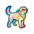 Labrador Retriever Retro Y2K vinyl sticker by Tritan, angled view