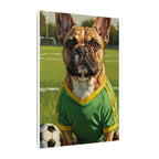 French Bulldog Oil Painting Soccer Portrait Canvas Wall Art Decor Gift for Dog Lovers