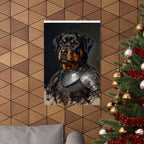Rottweiler Medieval Knight Portrait Matte Poster, Regal Dog Art Print, Rottweiler Lover Gift, Wall Art