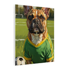 French Bulldog Oil Painting Soccer Portrait Canvas Wall Art Decor Gift for Dog Lovers
