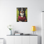 Bernese Mountain Dog Oil Painting Soccer Portrait Canvas Art | Berner Dog Gift | Pet Loss Memorial Wall Art Decor