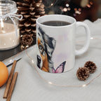 Australian Shepherd Watercolor Butterfly Bloom Coffee Mug | Premium Dog Prints | Tritan — detail view