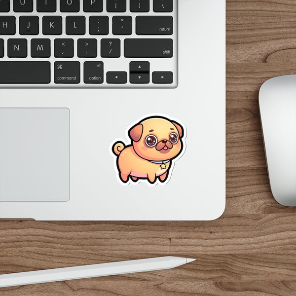 Chibi Pug Sticker | Tritan — Lifestyle View