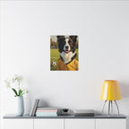 Border Collie Oil Painting Soccer Portrait Stretched Canvas Wall Art | Energetic Dog Lover Gift | Premium Pet Decor