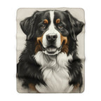 Bernese Mountain Dog Charcoal Portrait Sherpa Fleece Blanket | Dog Lover Gift — view 3 of 9