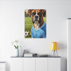 Boxer Dog Oil Painting Soccer Portrait Canvas Wall Art Decor Gift for Dog Lover