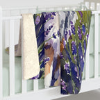 Australian Shepherd Watercolor Lavender Fields Throw Blanket | Premium Dog Art | Tritan