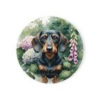 Dachshund Watercolor Garden Peek Gift Set — Mug + Coaster + Sticker | Tritan