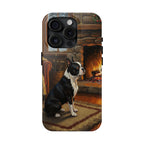 Acrylic Boston Terrier - Winter Hearth | Tough Phone Case