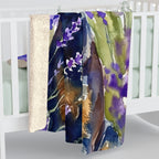 Rottweiler Watercolor Lavender Fields Throw Blanket | Premium Dog Art | Tritan