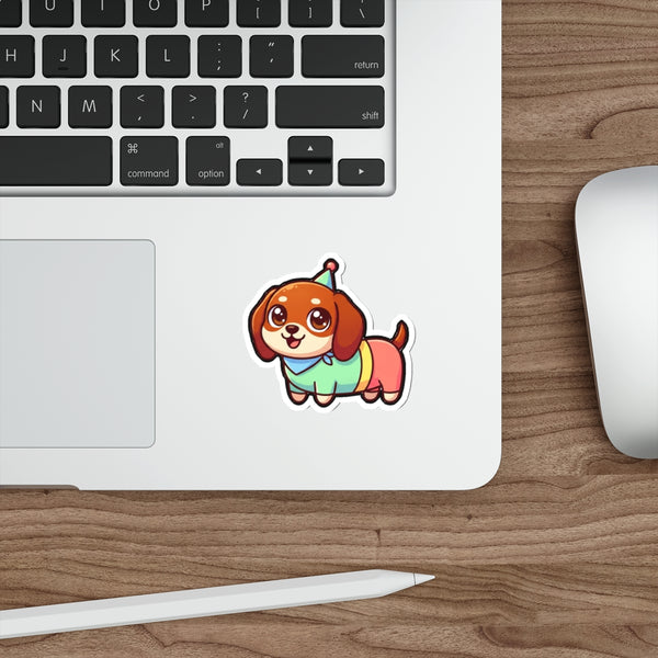Chibi Dachshund Sticker | Tritan — Lifestyle View