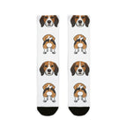 Beagle Socks | Fun All Over Print Dog Socks | Beagle Mom Gift | Cute Crew Socks for Dog Lovers | Stocking Stuffer