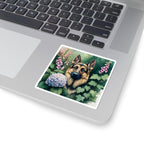 German Shepherd Watercolor Garden Peek Kiss-Cut Stickers | Premium Dog Prints | Tritan
