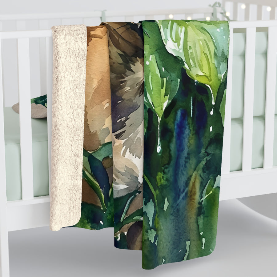 French Bulldog Watercolor Rain Garden Throw Blanket | Premium Dog Art | Tritan
