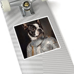 Boston Terrier Medieval Knight Portrait Sticker, Dog Portrait Vinyl Decal, Kiss-Cut Sticker, Boston Terrier Lover Gift