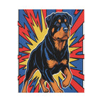 Rottweiler Comic Book Pop Art Canvas - Dynamic Halftone Style for Energetic Wall Decor