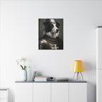 Border Collie Medieval Knight Portrait Canvas Wall Art, Regal Dog Painting, Border Collie Lover Gift, Stretched Canvas