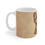 French Bulldog Low Poly Monochrome Gold Ceramic Mug 11oz | Dog Lover Gift