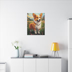 Corgi Stained Glass Canvas Wall Art | Vibrant Dog Lover Gift | Pet Portrait Home Decor | Modern Welsh Corgi Print
