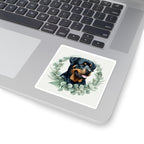 Rottweiler Watercolor Botanical Wreath Kiss-Cut Stickers | Premium Dog Prints | Tritan — view 5 of 12