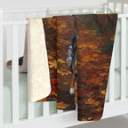 Acrylic Australian Shepherd - Autumn Woods | Sherpa Fleece Blanket