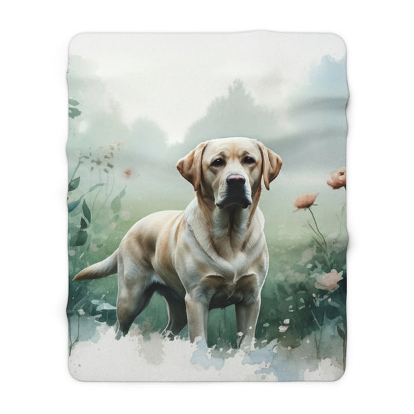 Labrador Retriever Watercolor Rain Garden Throw Blanket | Premium Dog Prints | Tritan