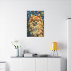 Pomeranian Post-Impressionist Oil Painting Canvas Wall Art | Pomeranian Gift | Dog Lover Decor | Pet Portrait Stretched Canvas Print