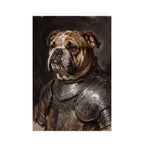 English Bulldog Medieval Knight Portrait Matte Poster, Regal Dog Art Print, English Bulldog Lover Gift, Wall Art