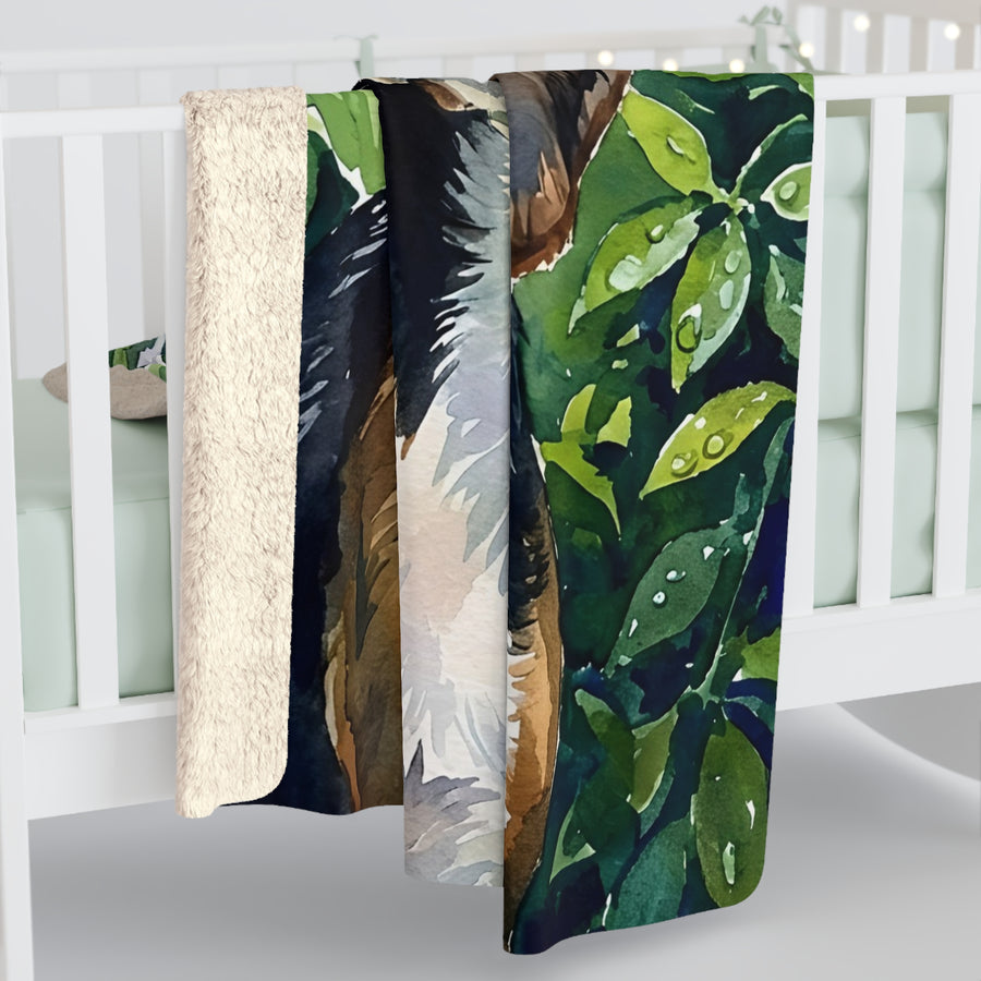Beagle Watercolor Rain Garden Throw Blanket | Premium Dog Art | Tritan