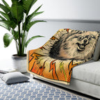 Pomeranian Comic Pop Art Throw Blanket | Premium Dog Art | Tritan