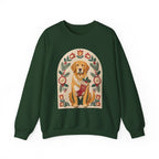 Golden Retriever Folk Paper-Cut Christmas Crewneck Sweatshirt — primary view