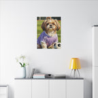 Shih Tzu Oil Painting Soccer Portrait Canvas Wall Art | Dog Lover Gift | Pet Decor | Sports Fan Art