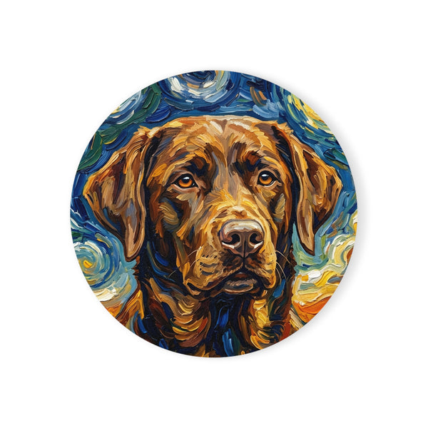 Labrador Retriever Post-Impressionist Oil Painting Coaster | Lab Dog Lover Gift | Pet Art Decor | Funny Dog Coasters