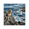 Beagle Acrylic Coastal Cliffside Kiss-Cut Stickers | Premium Dog Art | Tritan